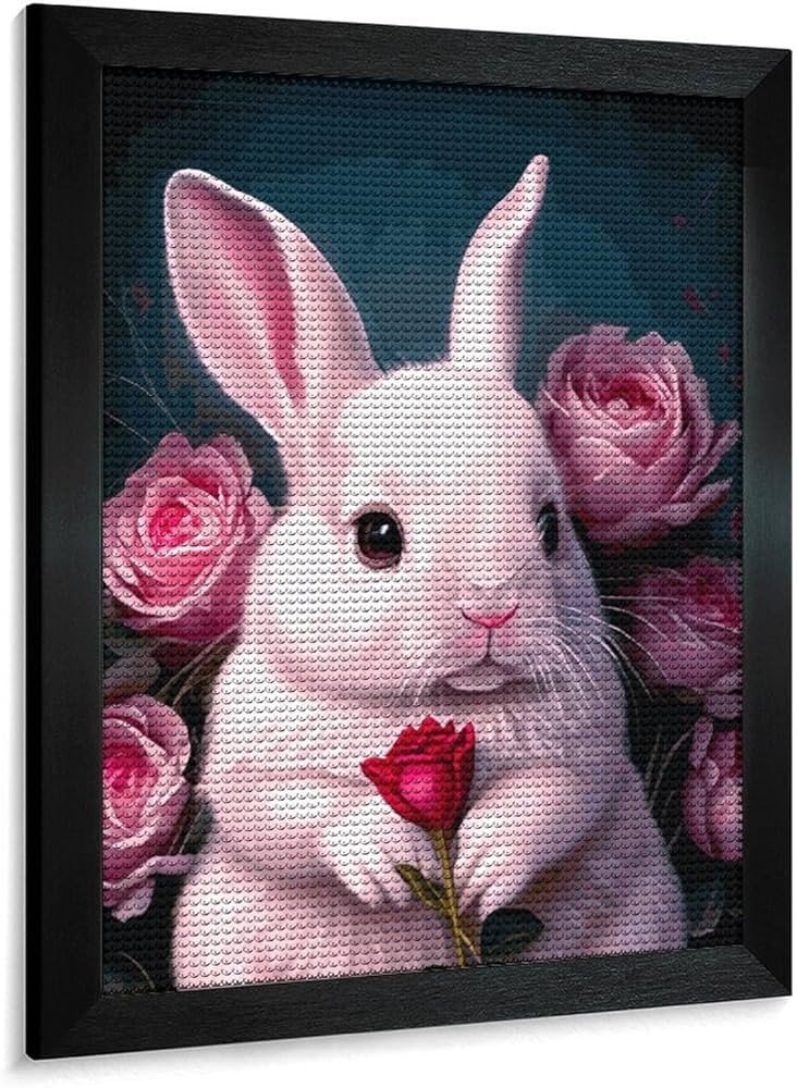 Amazon | ダイヤモンドアート かわいいウサギ ダイヤモンド刺繍 全面