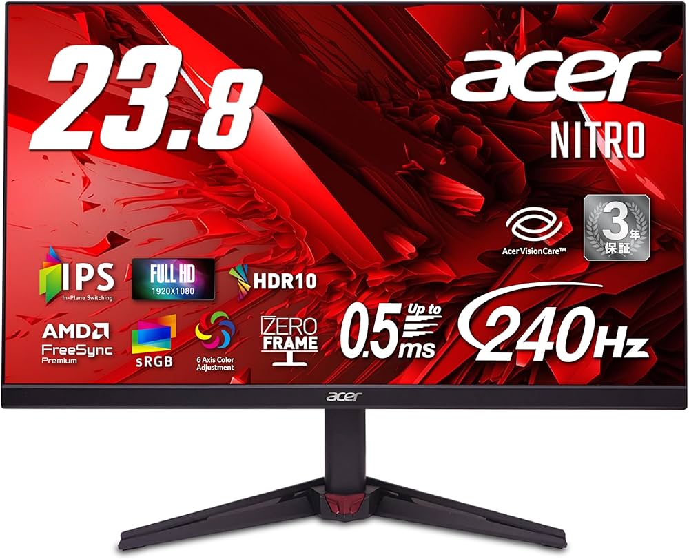 Amazon.co.jp: Acer Nitro 23.8インチ IPS 240Hz フルHD 0.5ms(GTG) 非