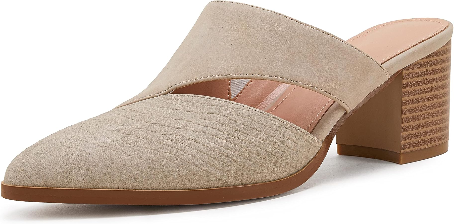 Amazon.com | Syktkmx Womens Cutout Backless Chunky Stacked Mules