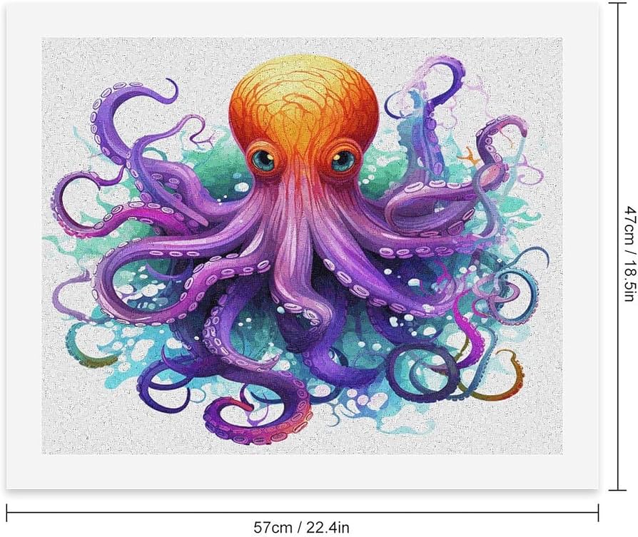Amazon | SKTNBM デジタル油絵、カラフルなタコのプリントDIY油絵