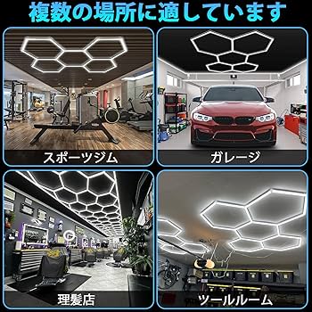 Amazon.co.jp: LEDガレージライト 六角形ガレージランプ ハニカム