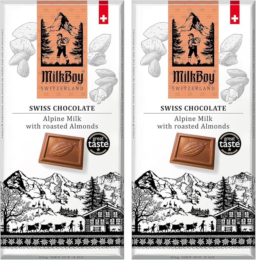 Amazon.com : Milkboy Swiss Chocolates Almond Chocolate Bars