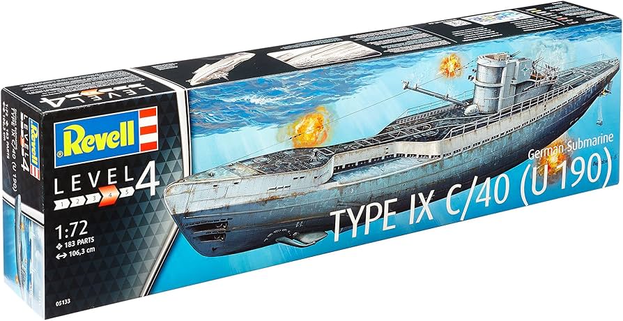 Amazon | ドイツレベル 1/72 ドイツUボート Type IX C/40 プラモデル