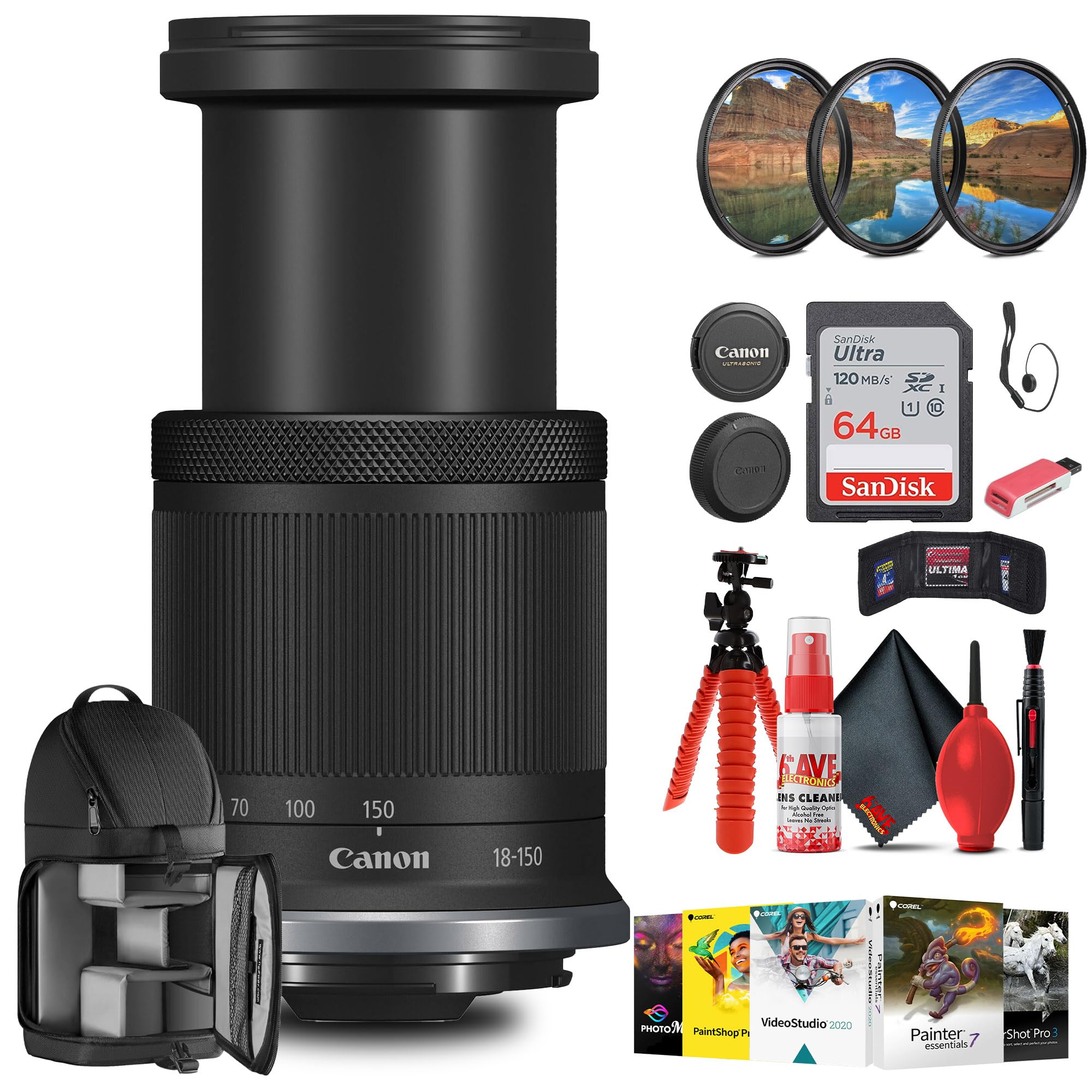 Amazon.com : Canon RF-S 18-150mm f/3.5-6.3 is STM Lens with 64GB