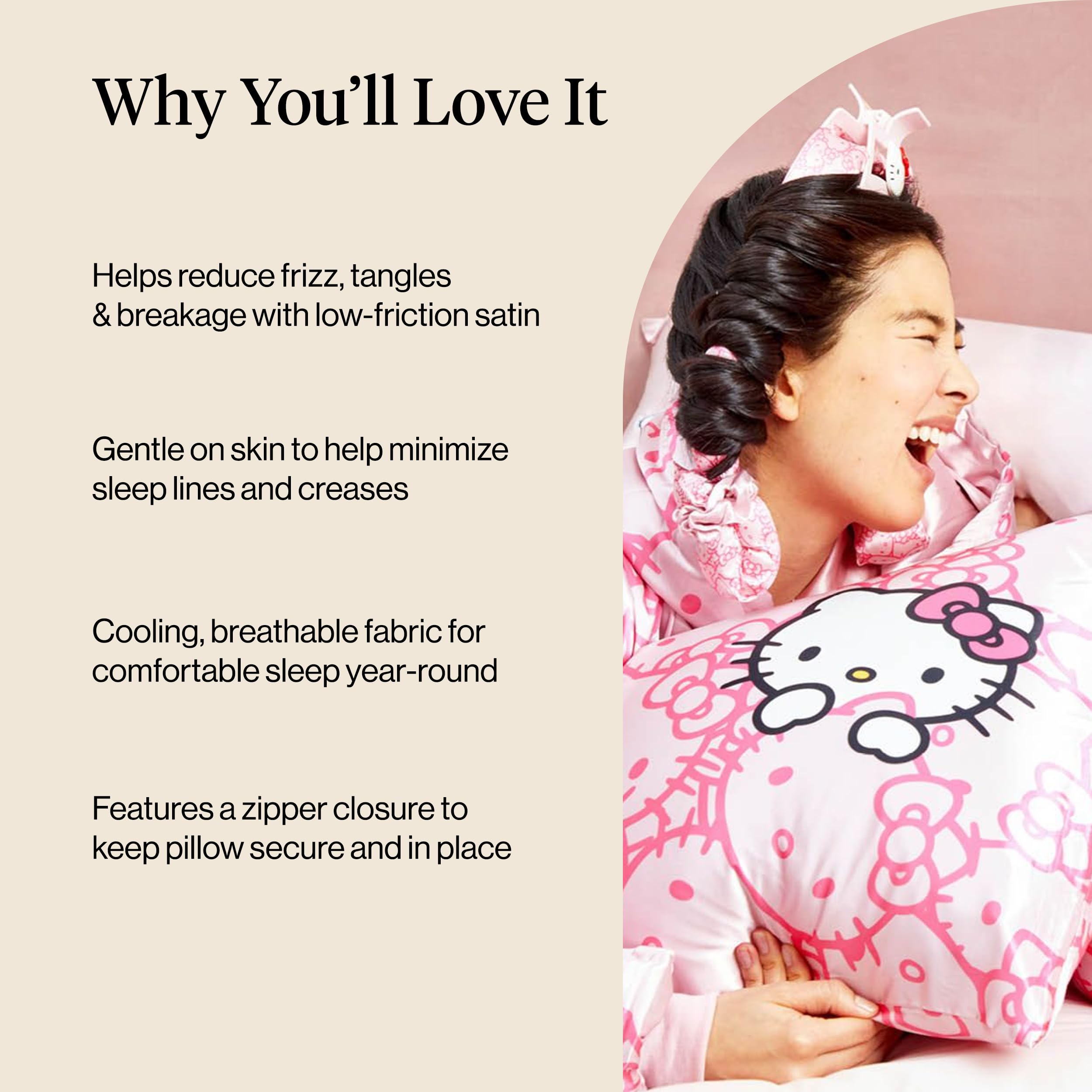 Amazon｜Kitsch x Hello Kitty ピローケース – ピンクキティフェイスズ