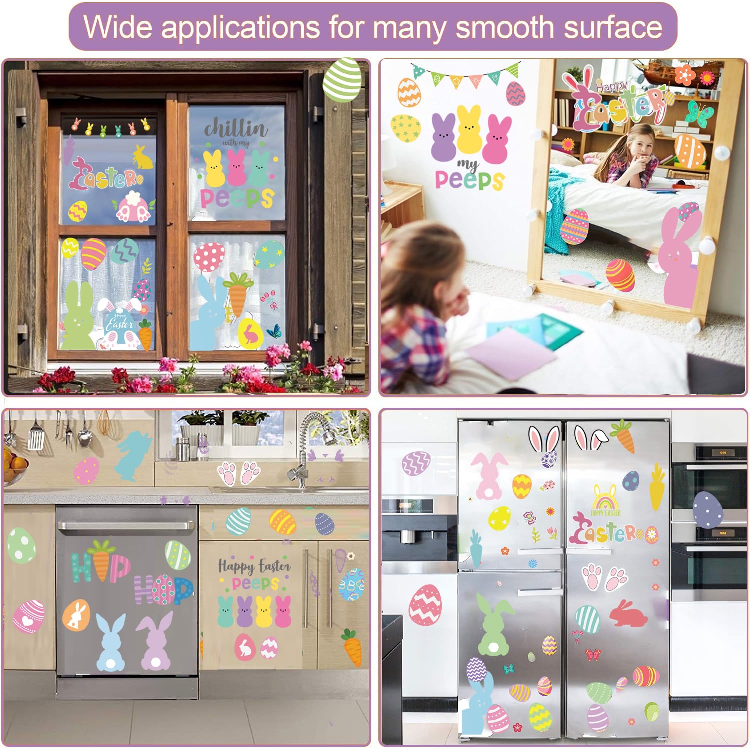 Amazon.co.jp: イースター ウィンドウ クリング バニー デコレーション