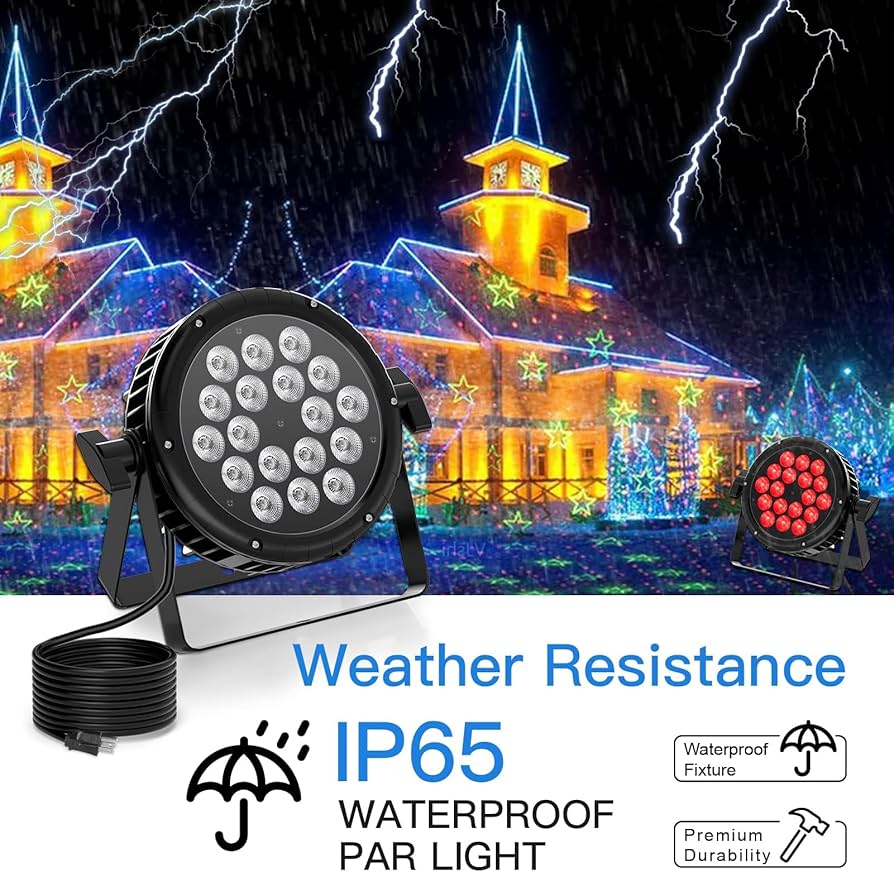 Amazon.co.jp: LEDパーライト、18x10W RGBW IP65防水舞台照明、DMX512