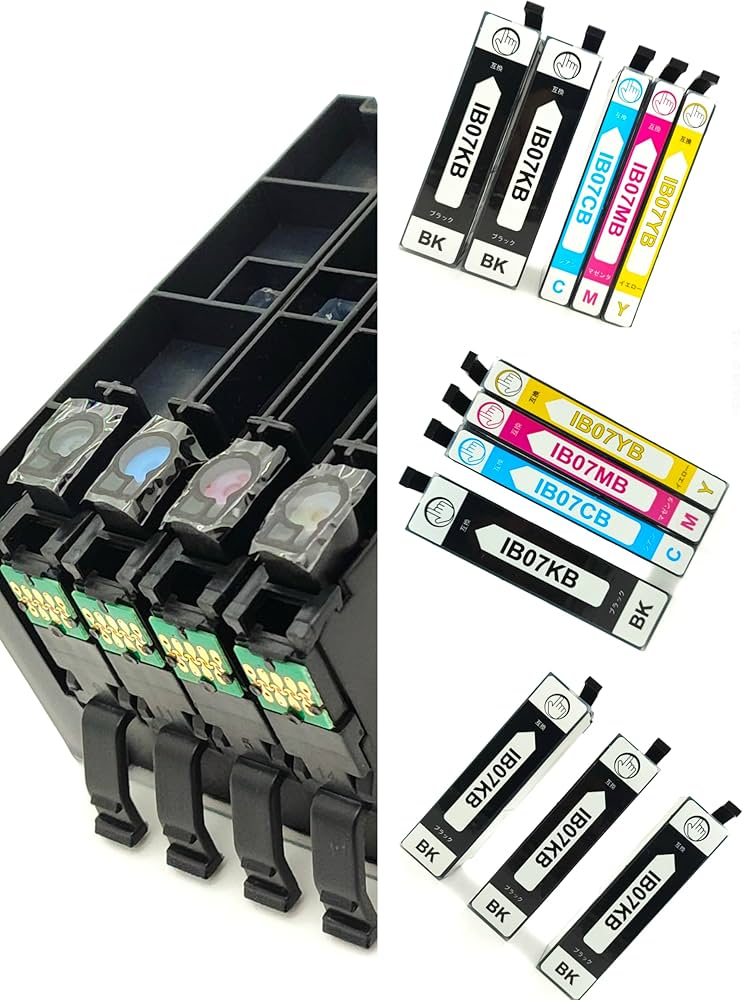 Amazon.co.jp: IB07CL4B＋IB07KB 4色5本セット (KB*2/CB/MB/YB) EPSON