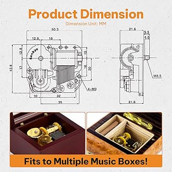 Amazon.com: MusicBoxAttic - 18-Note Mechanical Movement Music Box