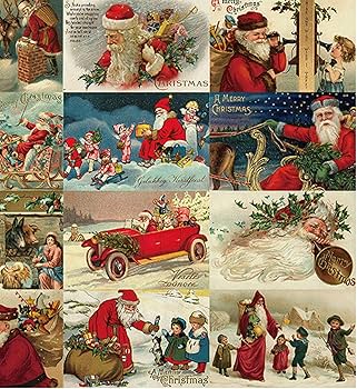 Amazon.co.jp: リキシマウケ ヴィンテージイラスト クリスマスカード