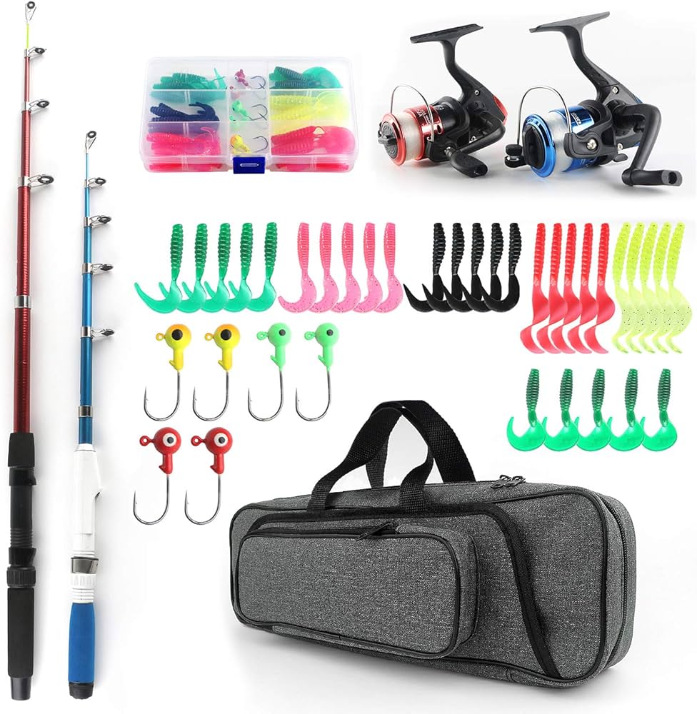 Amazon.co.jp: 釣りセット 初心者 2本の釣り竿セット フィッシング 海