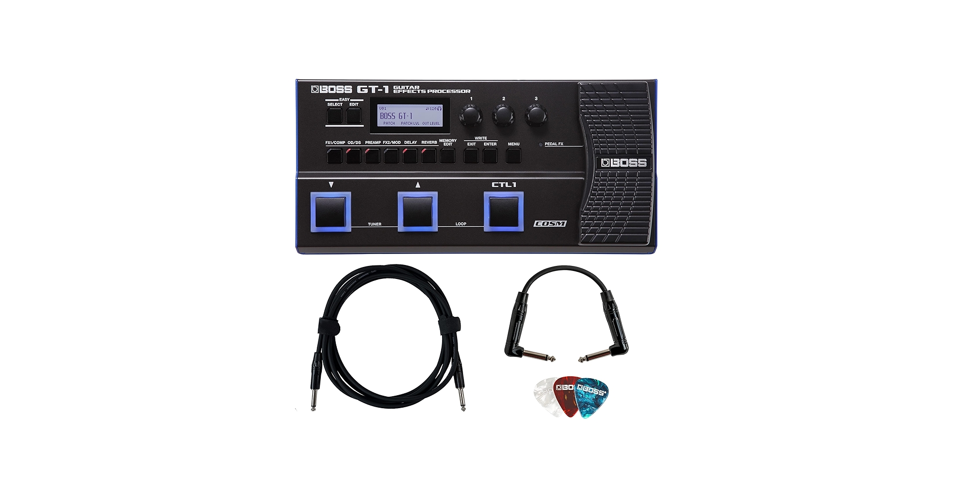 Amazon.com: BOSS GT-1 Guitar Effects Processor Bundle with Gearlux