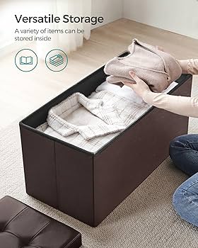 Amazon.com: SONGMICS MAZIE Collection - 30 Inches Storage Ottoman