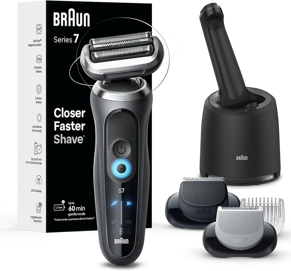 Amazon.com: Braun Electric Shaver for Men, Series 7 7177cc, Wet
