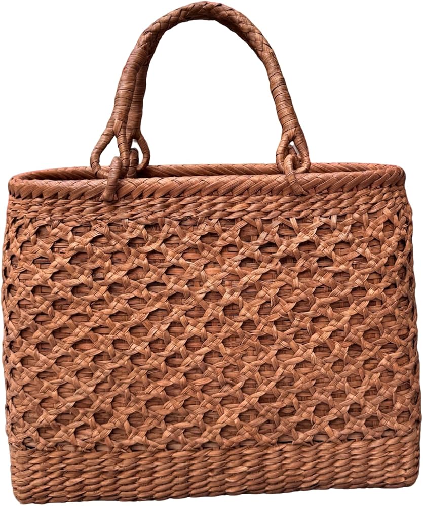 Amazon | 山葡萄かご バッグ, 伝統的な二重編み, 手作り籐細工トート