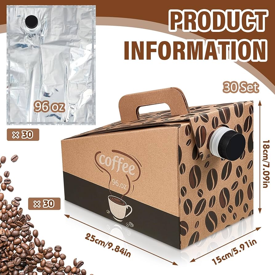 Amazon.com: Dandat 30 Pack Disposable Coffee Dispenser Box 96 oz