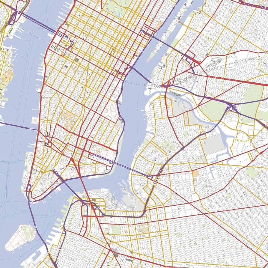 Amazon.co.jp: Hotdogger マンハッタン MAP ポスター 大型 ［ A1