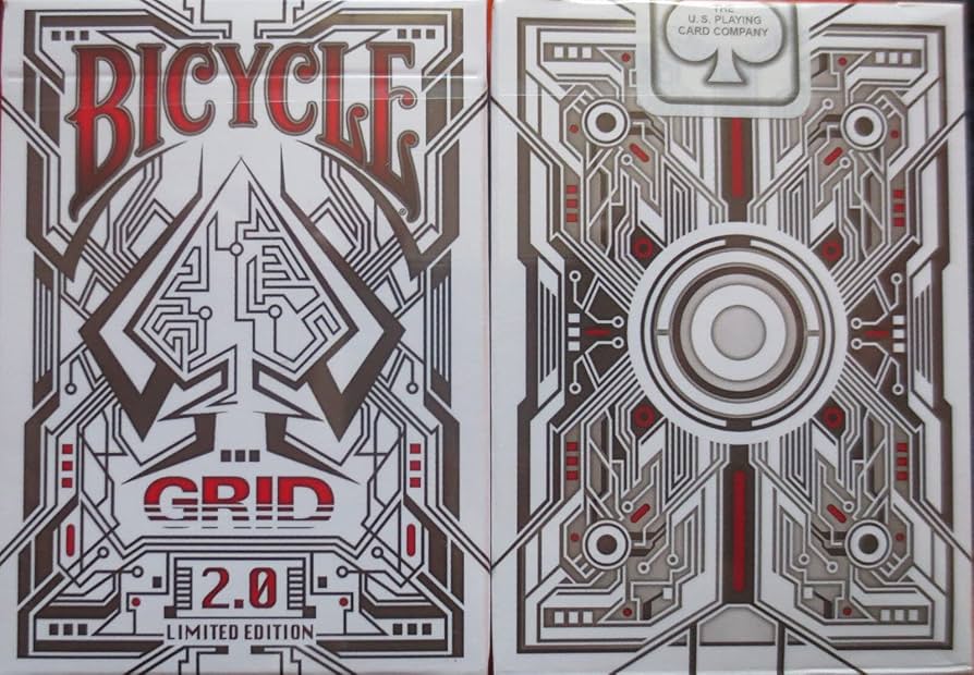Amazon.com: Bicycle Grid 2.0 Red Playing Cards Glows Under