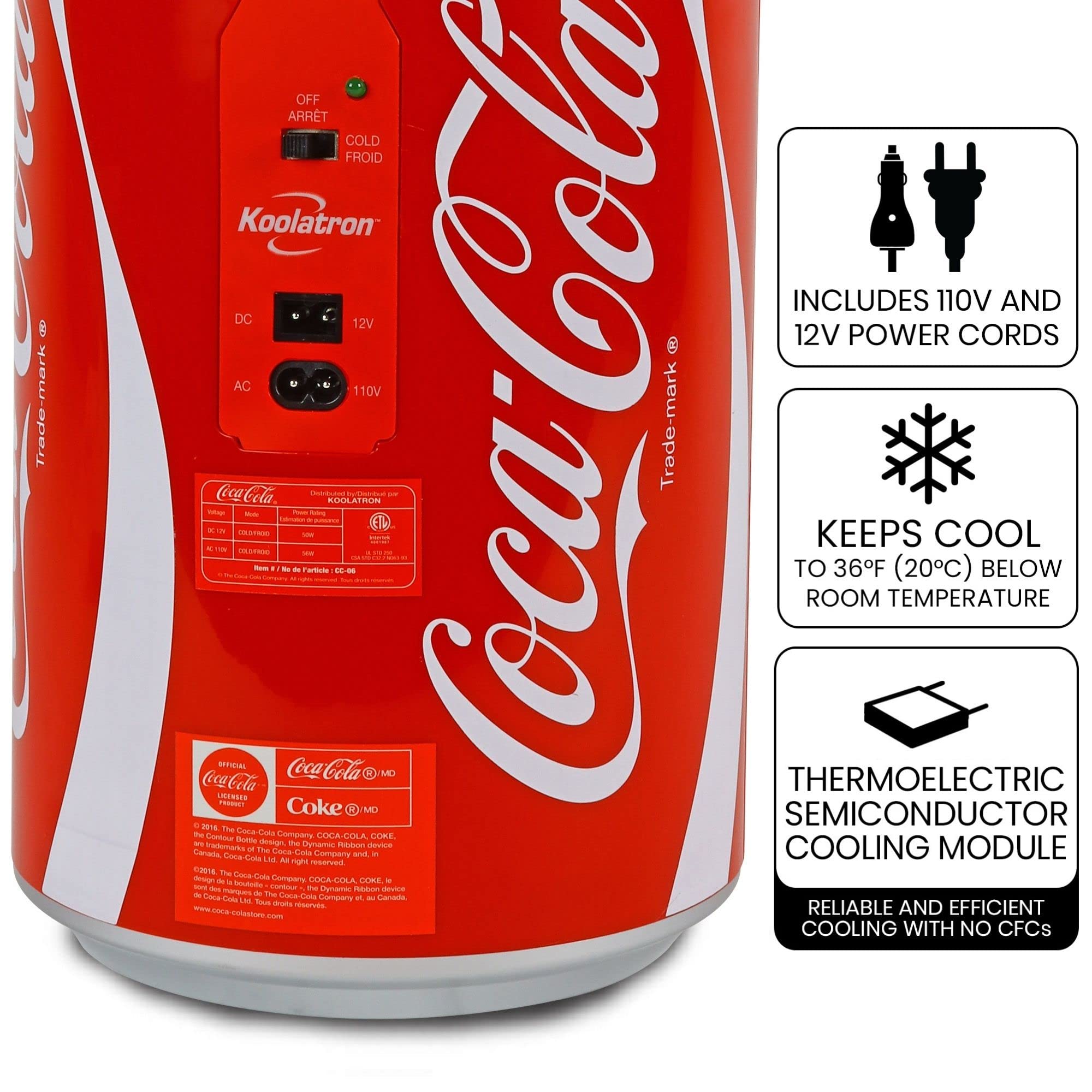 Amazon.com: Koolatron Coca-Cola Portable 8 Can Thermoelectric Mini