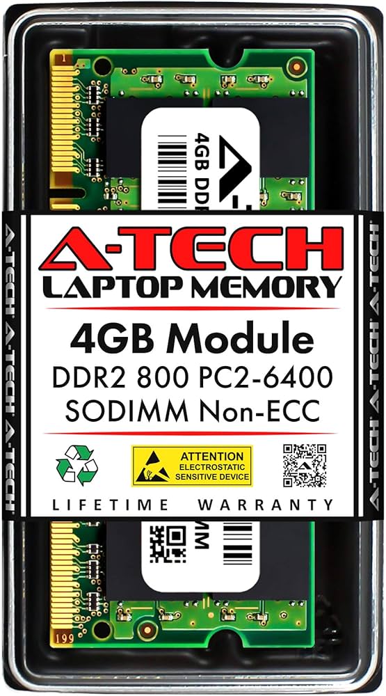 Amazon | 4 GB ddr2 pc2 – 6400ノートパソコンメモリモジュール(200