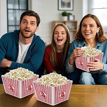 Amazon.co.jp: Hedume ポップコーン容器 6個パック プラスチック映画館