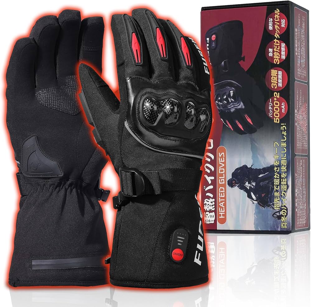 Amazon | 電熱グローブ バイク 冬 グローブ 7.4V速暖 3段階温度調節