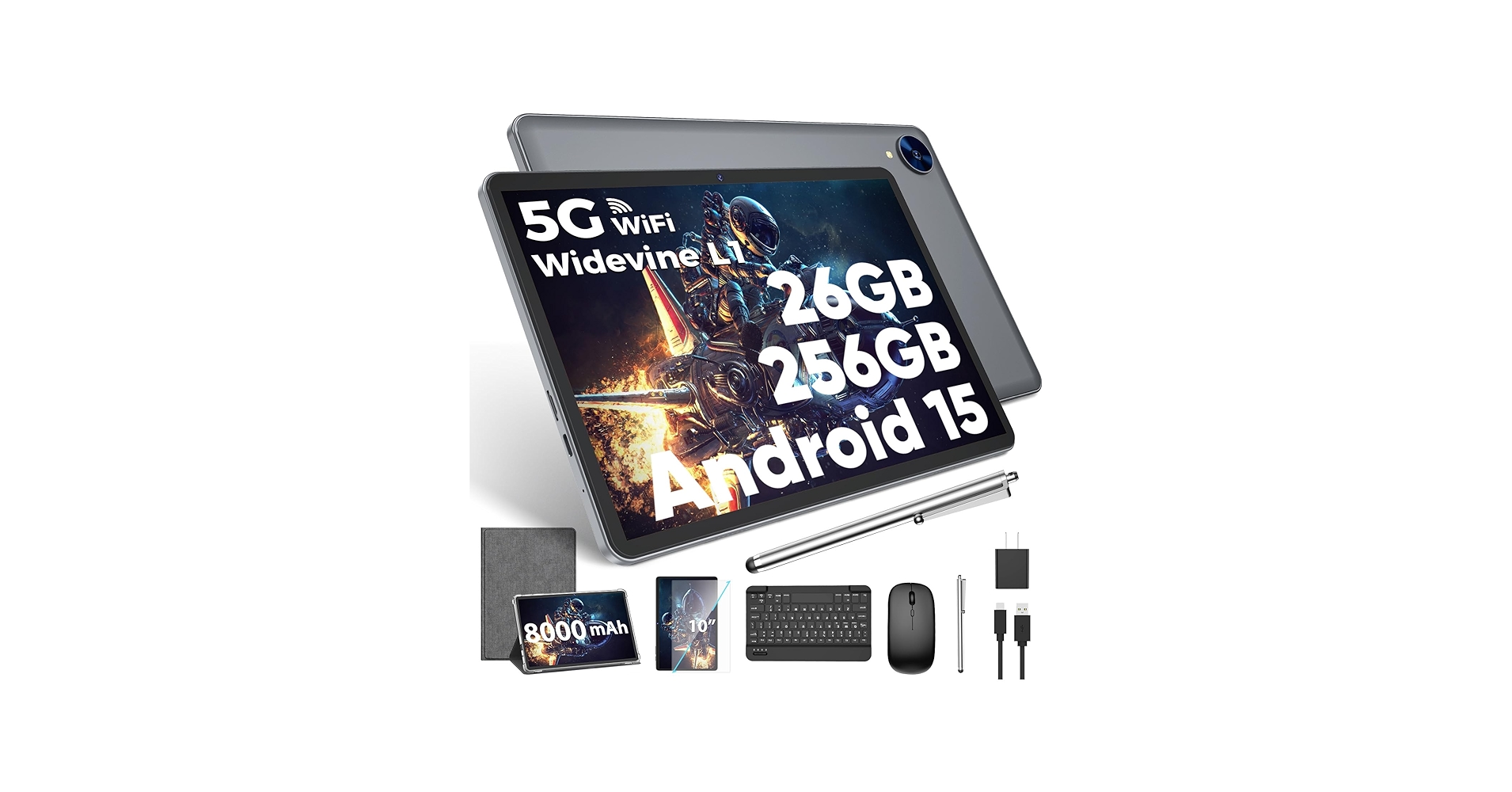 Amazon.com : Android 15 Tablet with Keyboard, 26GB RAM, 256GB ROM