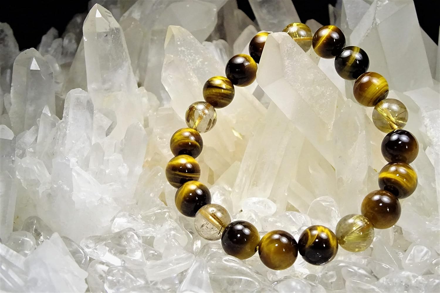 Amazon | 叶石 【 最強の金運石、タイチンルチルを、あなたの腕元に