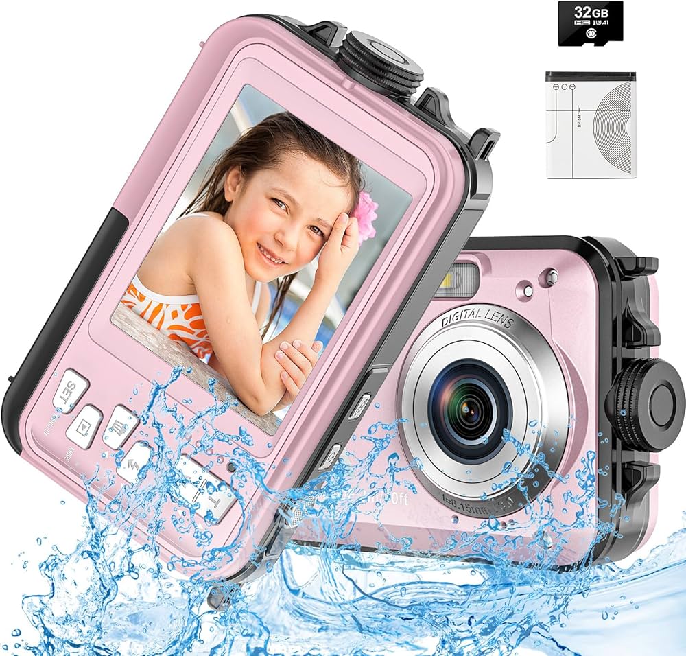 Amazon | 防水カメラ1080P 30MP デジカメ 動画＆写真 16倍