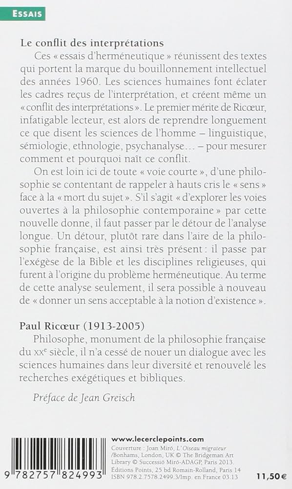 Amazon.com: Le Conflit des interprétations. Essais d'herméneutique