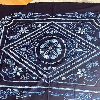 Amazon.co.jp: 手絞り 本藍染め クロス 敷物 覆い物 タペストリー 2m