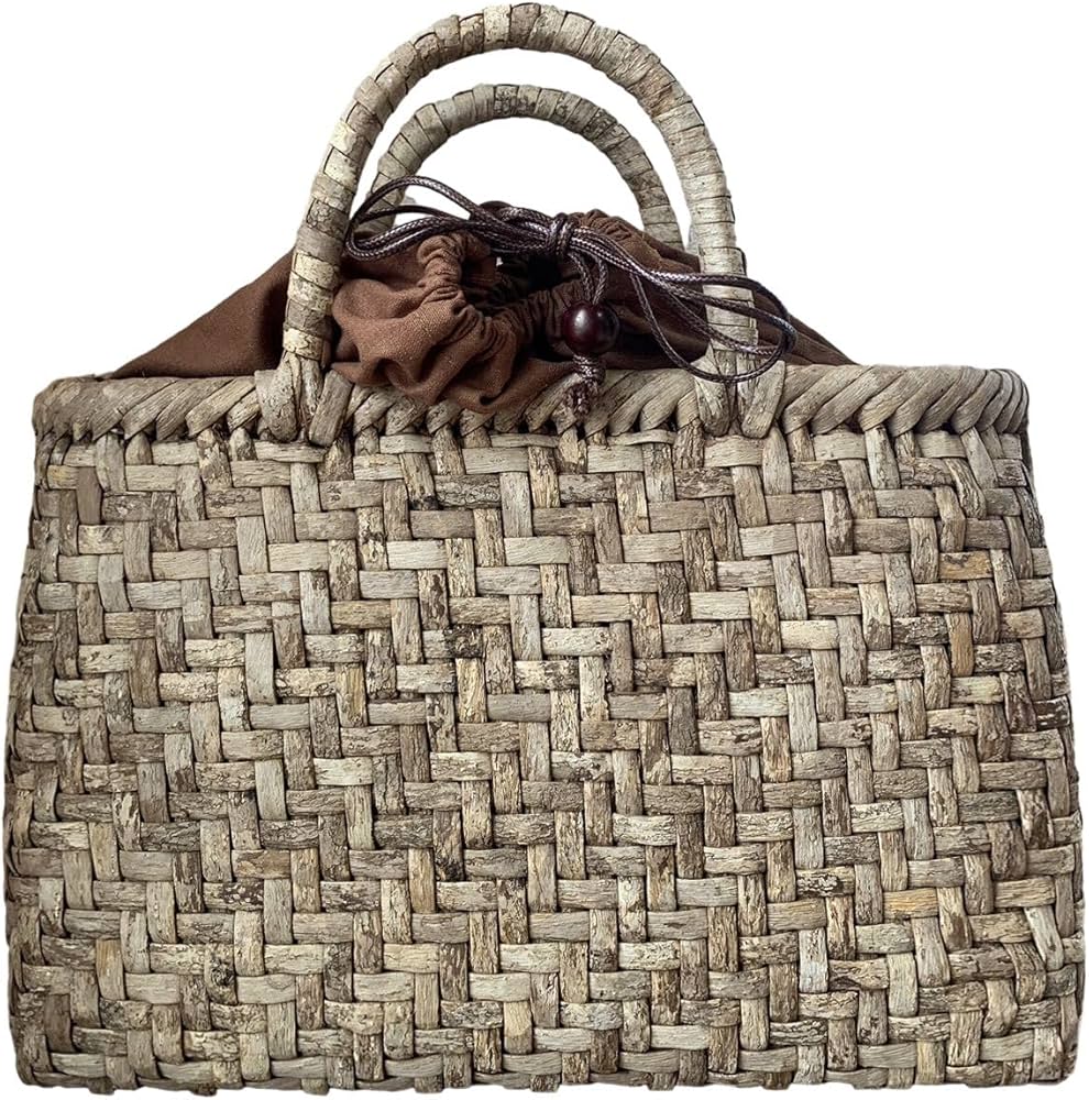 Amazon.co.jp: 胡桃皮かごバッグ 胡桃表皮 くるみ籠バッグ 網代編み