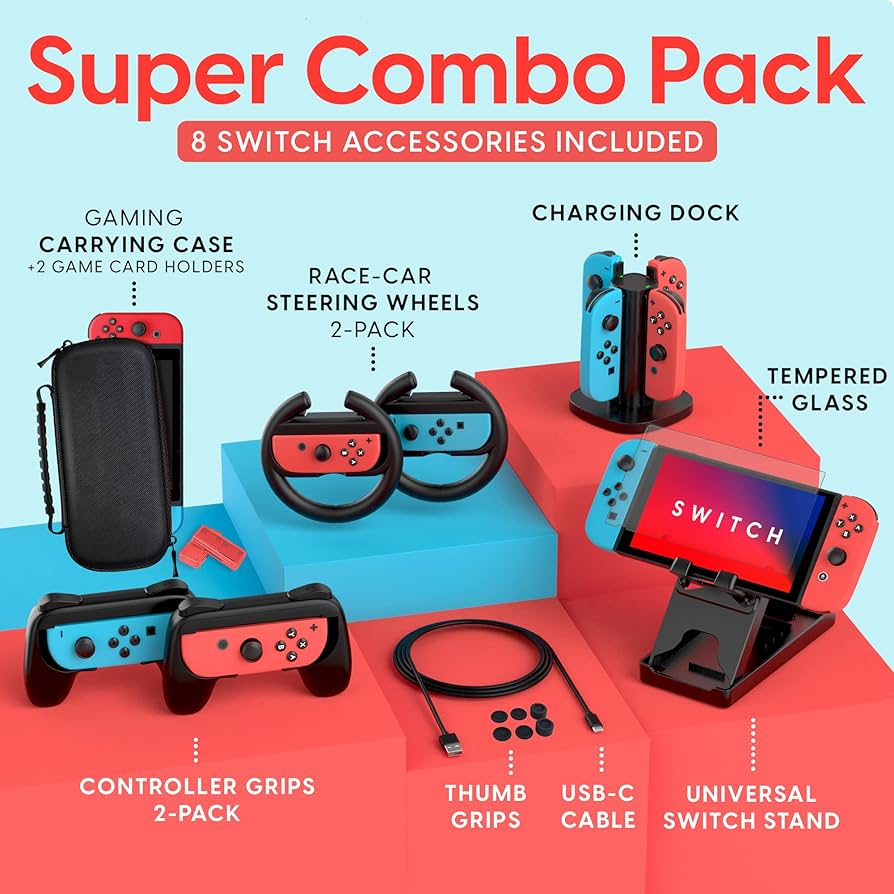 TALK WORKS Super Combo Pack Accessories for Nintendo Switch - 2