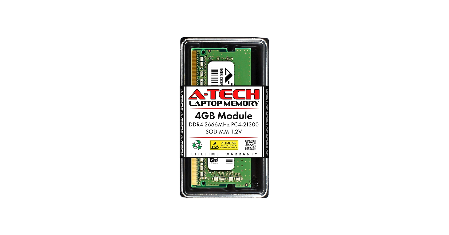 A-Tech 4GB DDR4 2666MHz PC4-21300 (PC4-2666V) CL19 SODIMM 1.2V 260