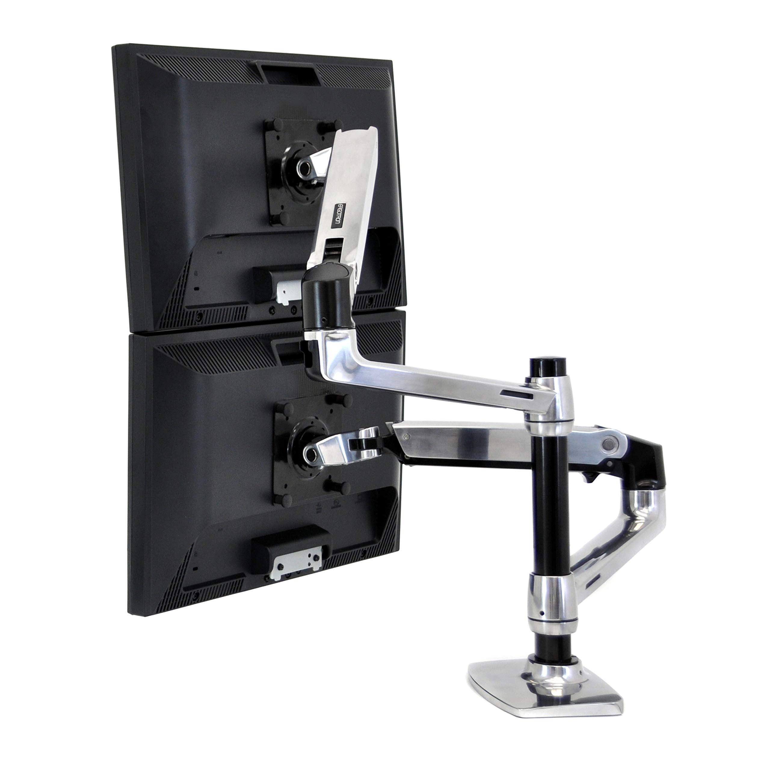 Ergotron – LX Vertical Stacking Dual Monitor Arm, VESA Desk Mount