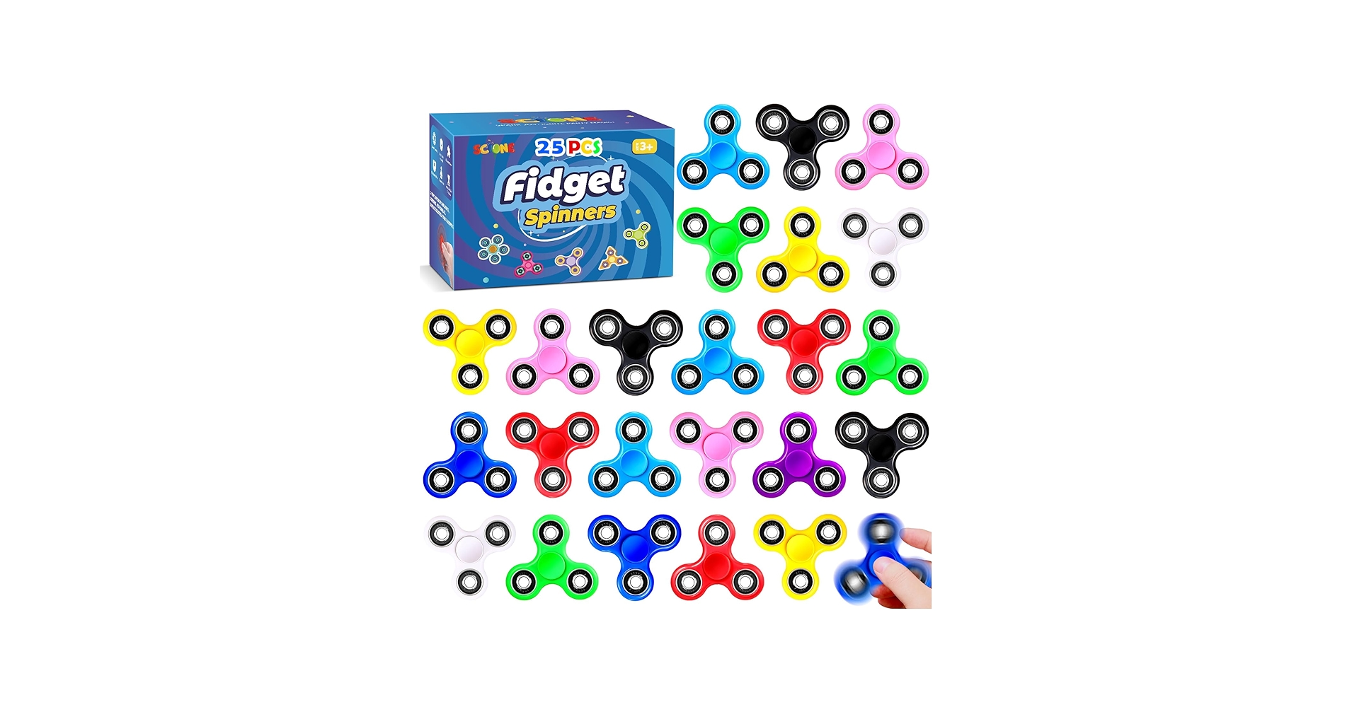 Amazon.com: SCIONE Fidget Spinners, 25 Pack Birthday Party Gifts