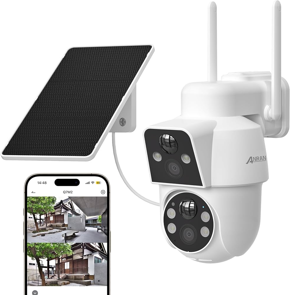 Amazon.co.jp: 【ANRAN デュアルレンズ 屋外用 防犯カメラ 死角ゼロの
