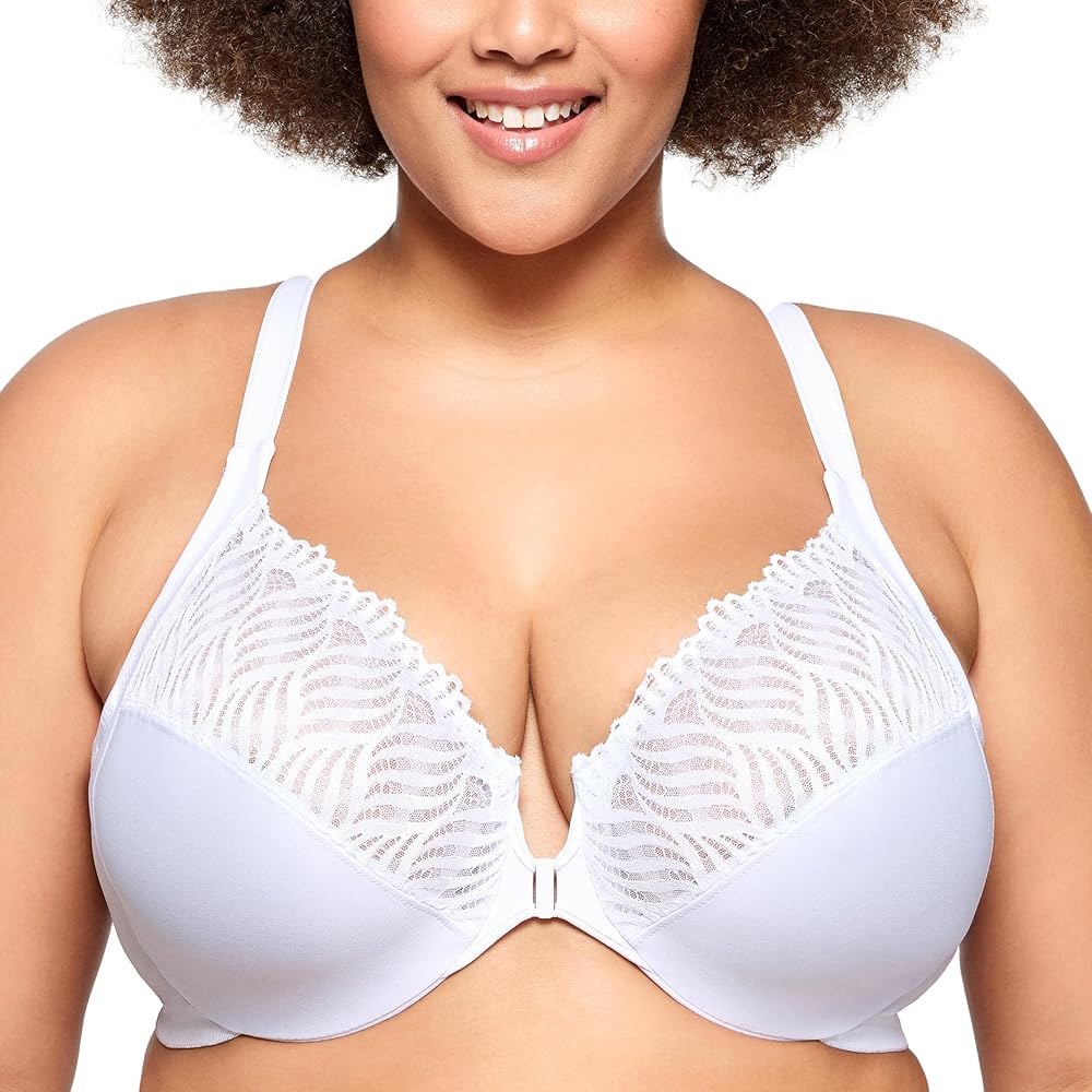 Amazon.com: Glamorise Full Figure Plus Size Front-Closure T-Back
