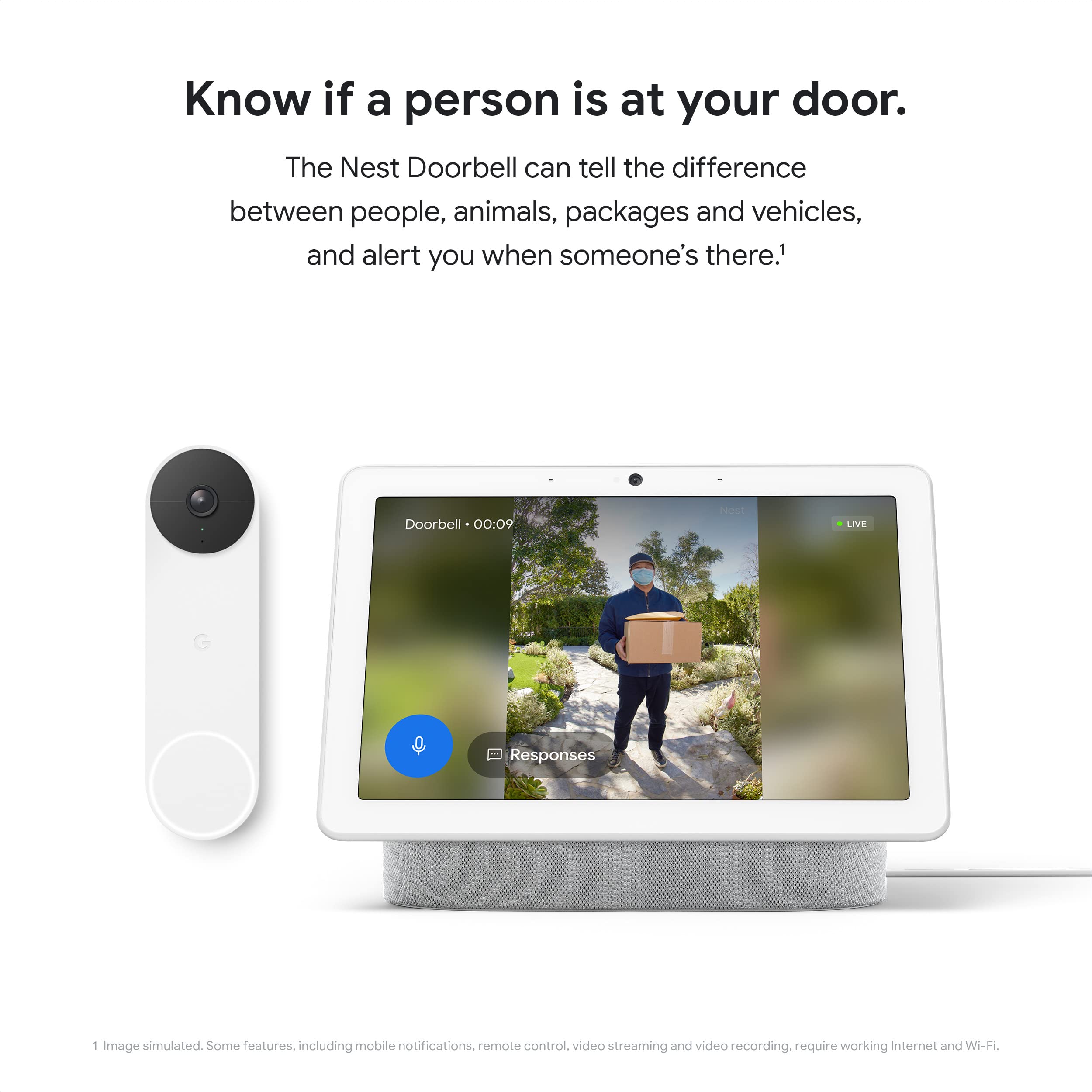 Google Nest Doorbell - Battery - Snow : Amazon.ca: Pet Supplies