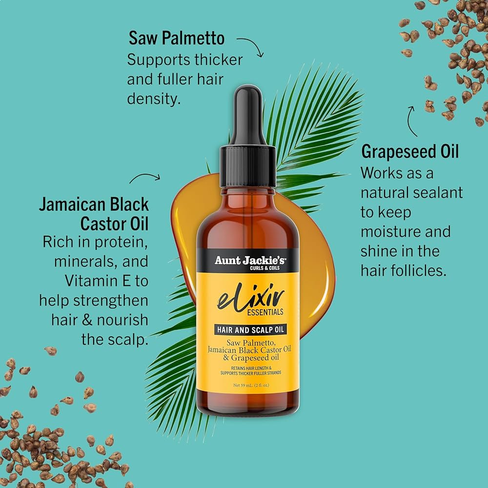 Amazon.com: Aunt Jackie's Elixir Essentials Hair & Scalp Oil, Saw