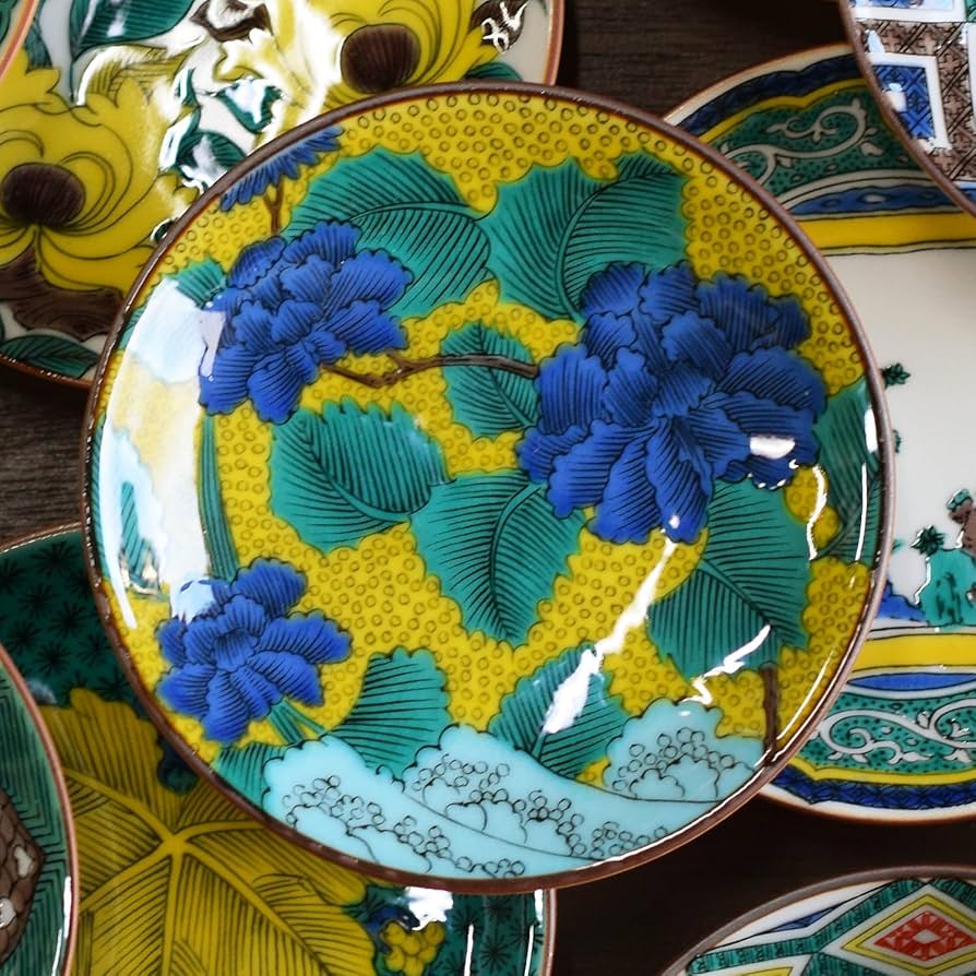 Amazon | 和座の蔵 お皿 おしゃれ 九谷焼 名品 豆皿 古九谷青手土坡に