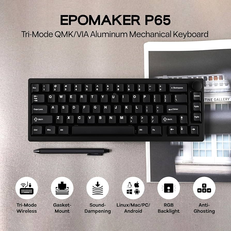 Amazon.com: EPOMAKER P65 QMK/VIA Wireless Aluminum Gaming Keyboard