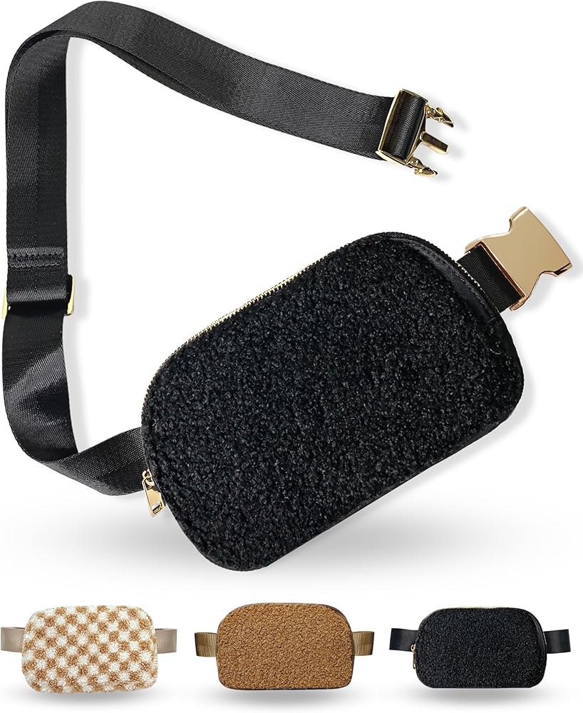 Amazon.com | Boutique Fleece Belt Bag | Sherpa Crossbody Bag Fanny