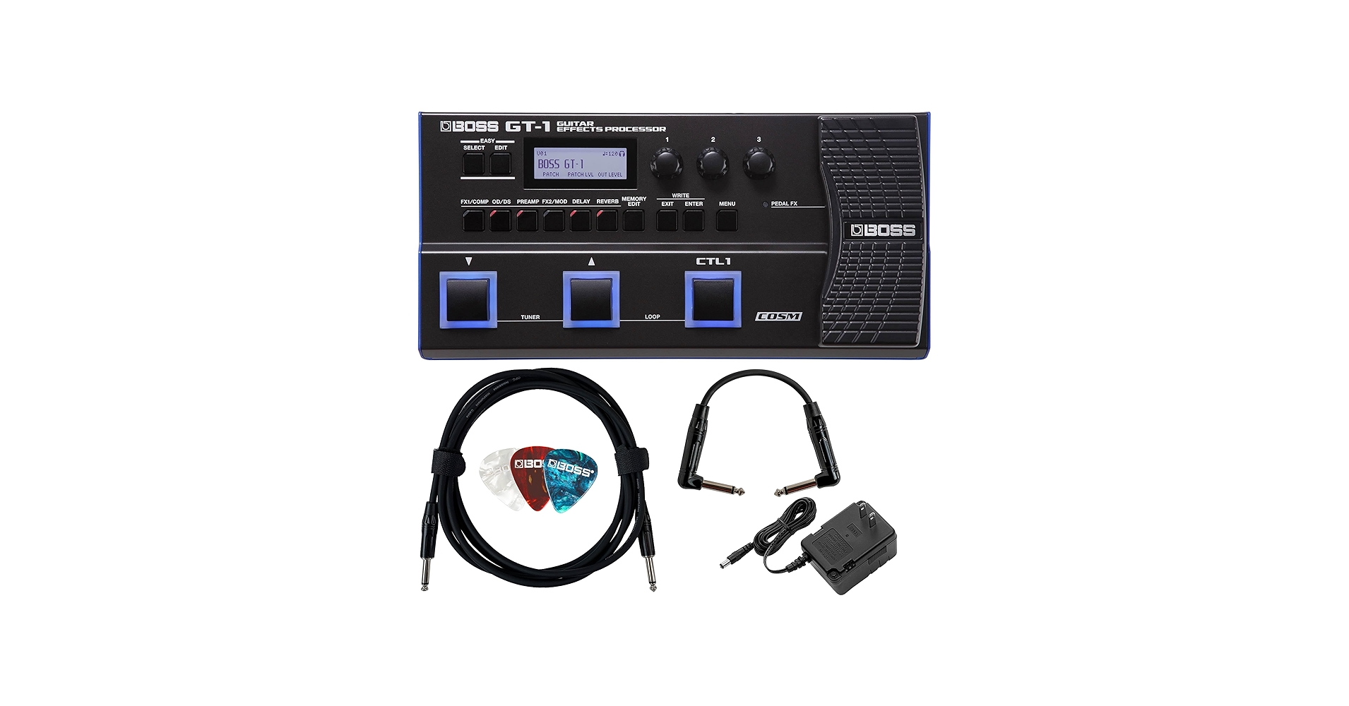 Amazon.com: BOSS GT-1 Guitar Effects Processor Bundle with Gearlux