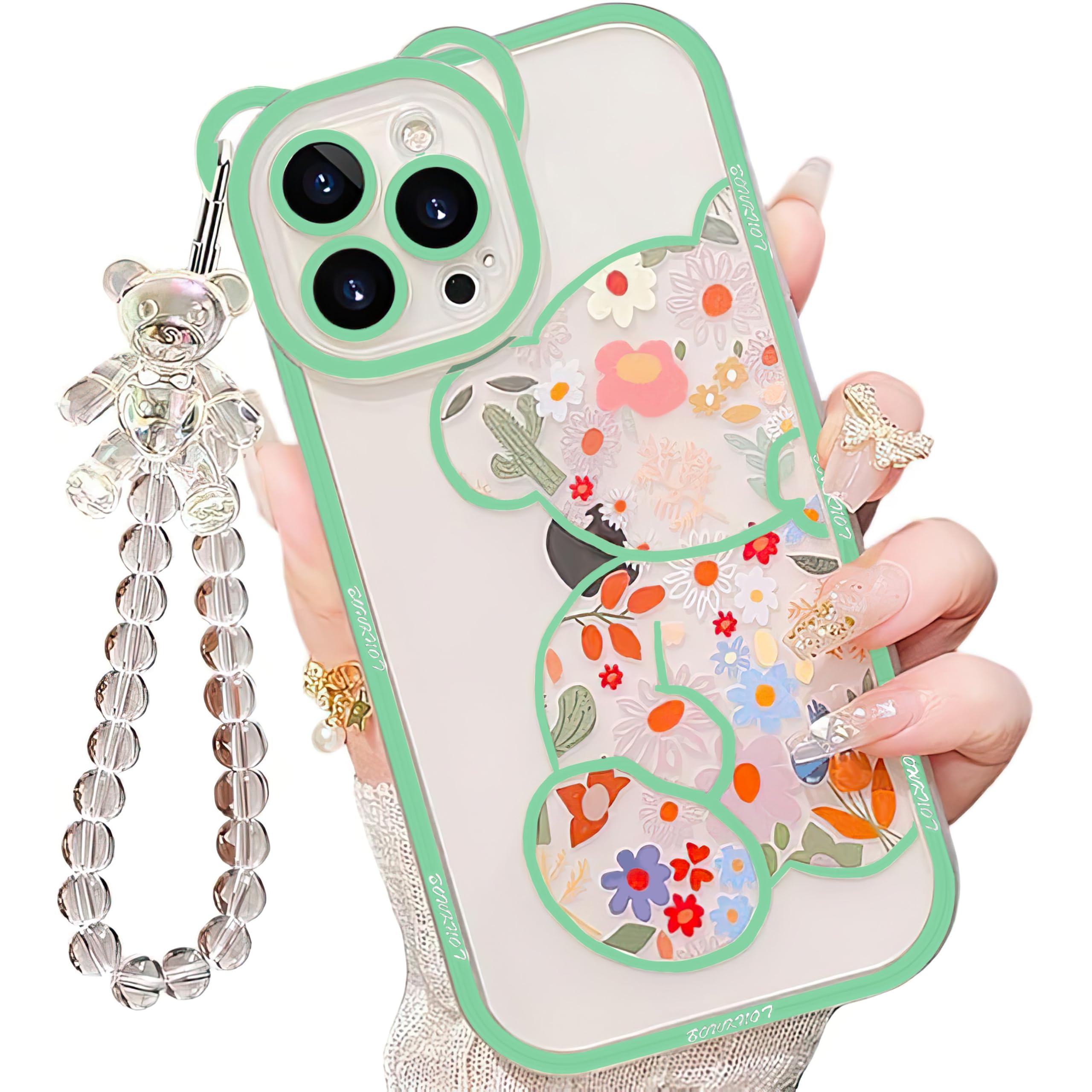 Amazon.com: IAIYOXI for iPhone 8 Case with Cute Flowers Bear