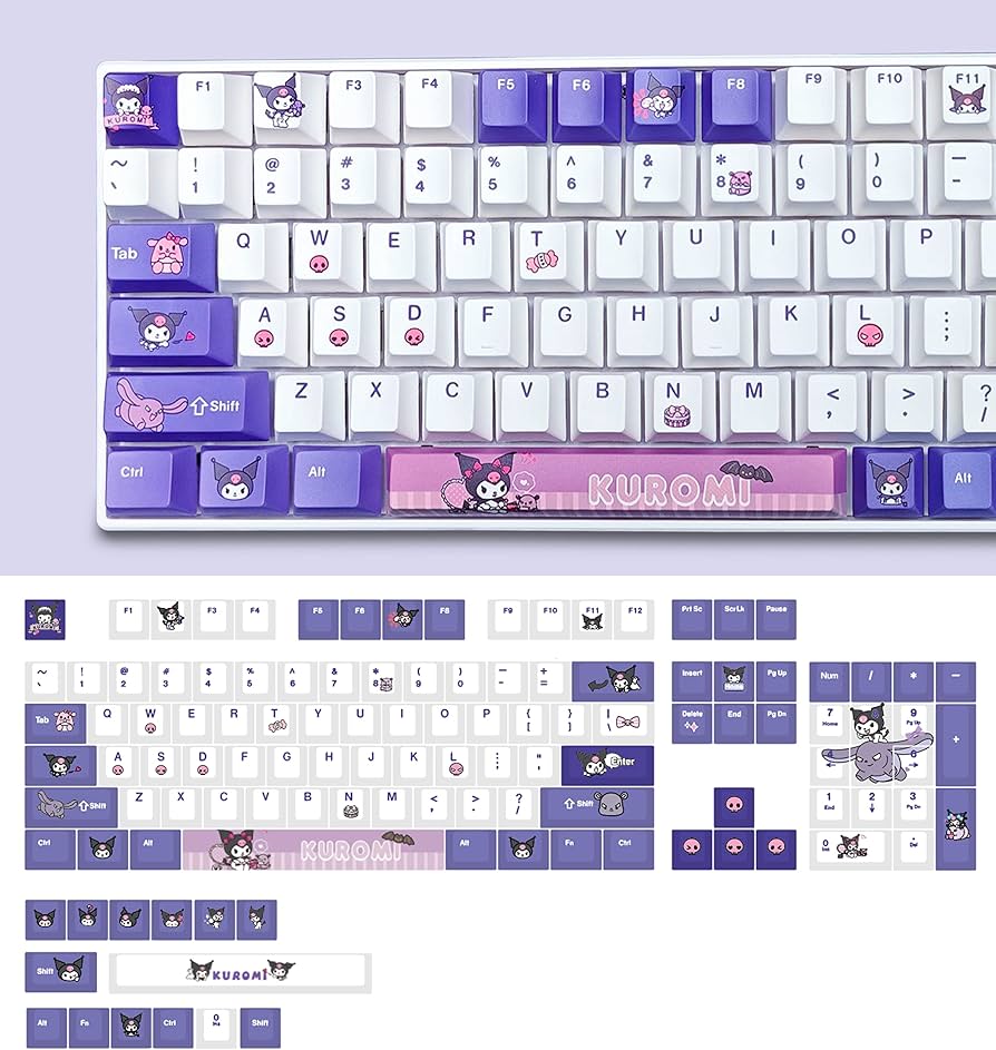 Amazon.com: POPKEEY Sanri0 Kurromi Purple Keycaps for Cherry MX