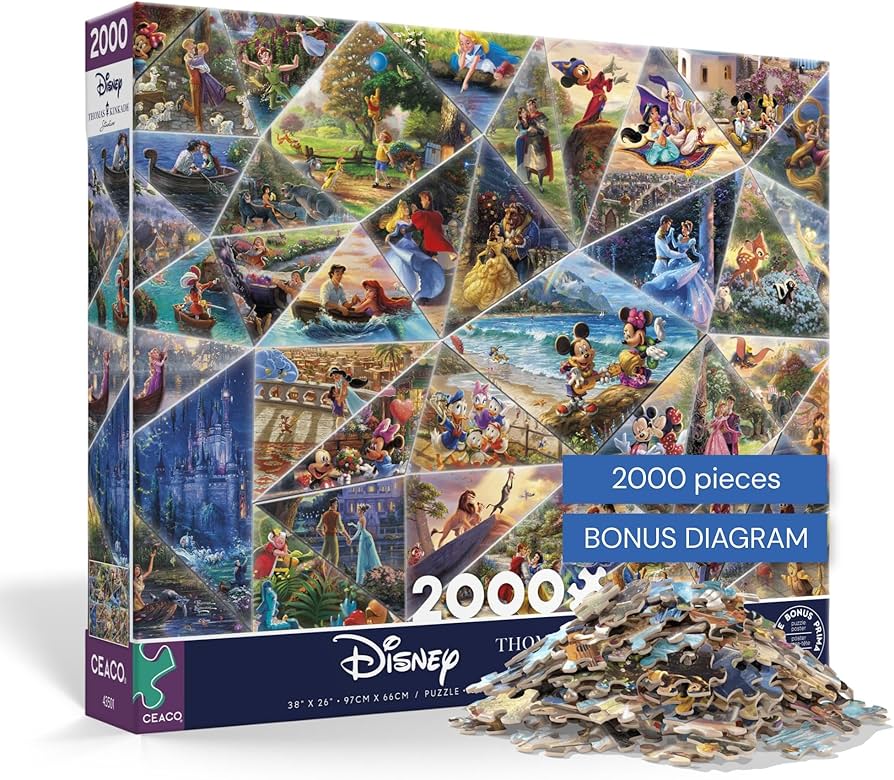 Amazon.com: Buffalo Games – Thomas Kinkade Disney Collage Jigsaw