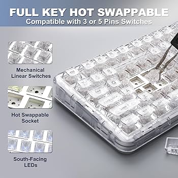 Amazon | YUNZII X98 QMK/VIA対応 ワイヤレス メカニカル ゲーミング