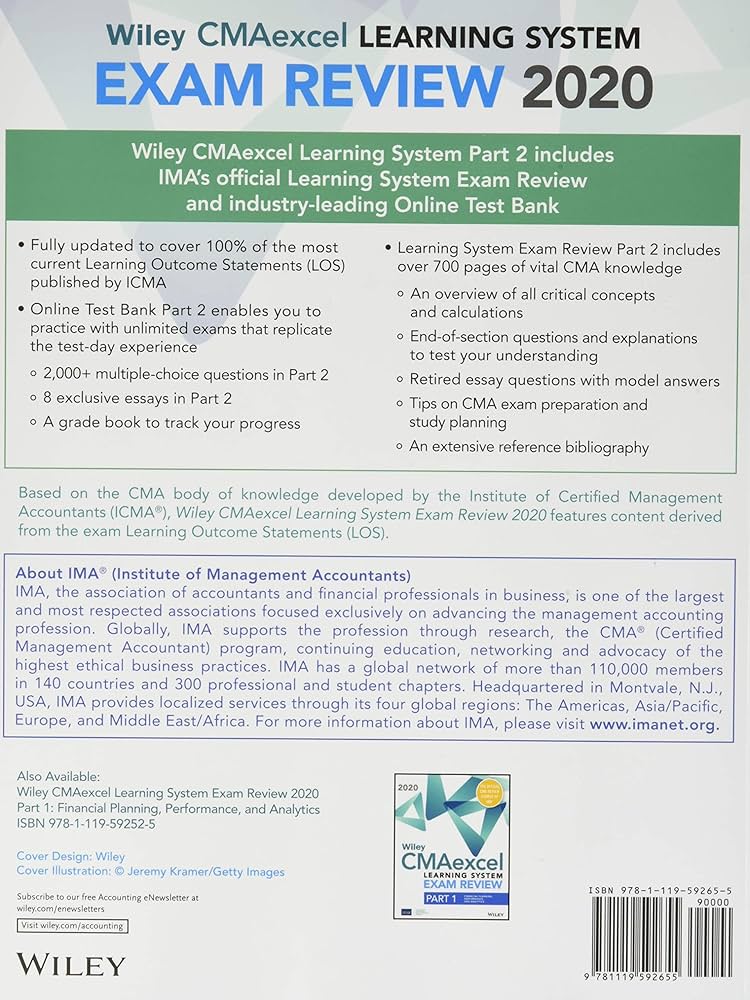 Buy Wiley CMAexcel Learning System Exam Review 2020: Complete Set