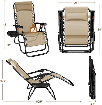 Amazon.com: Yaheetech Zero Gravity Recliners Outdoor Adjustable